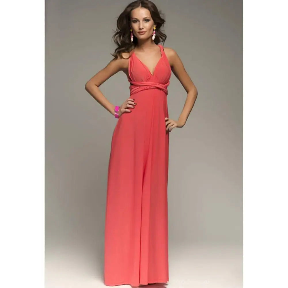 Women Sexy Multiway Wrap Convertible Boho Maxi Bandage Long Dress Party Bridesmaid Infinity Robe