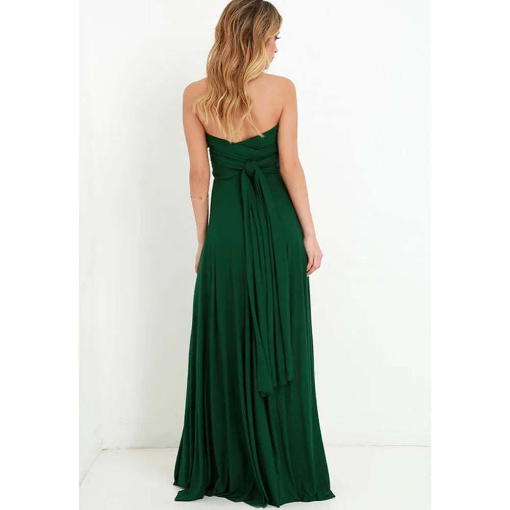 Women Sexy Multiway Wrap Convertible Boho Maxi Bandage Long Dress Party Bridesmaid Infinity Robe
