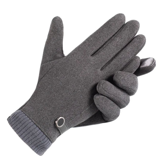 Men Winter Keep Warm Touch Screen Plus Velvet Thicken Fashion Cold Protection Outdoor Cycling Drive Mittens Gloves