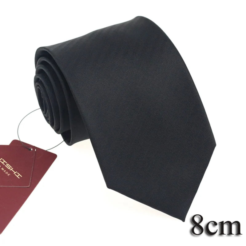 British Style Sale Mariage Waterproof Necktie Formal Black Solid Color Unisex Stripe Shape Men's For Gift Lapel Neck Tie Women