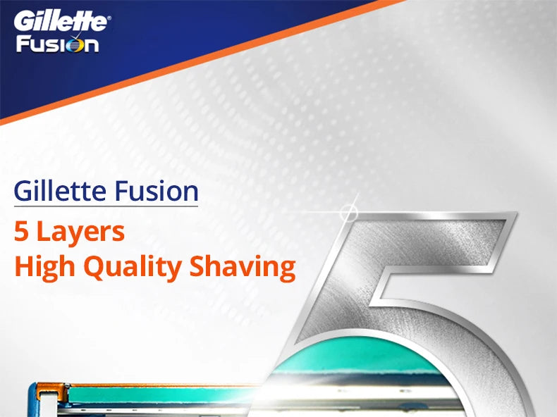 Gillette Fusion Razor for Men Face Hair Beard Shaving Machine Manual Safety Shaver Replacement Head Cassettes 5 Layer Blades