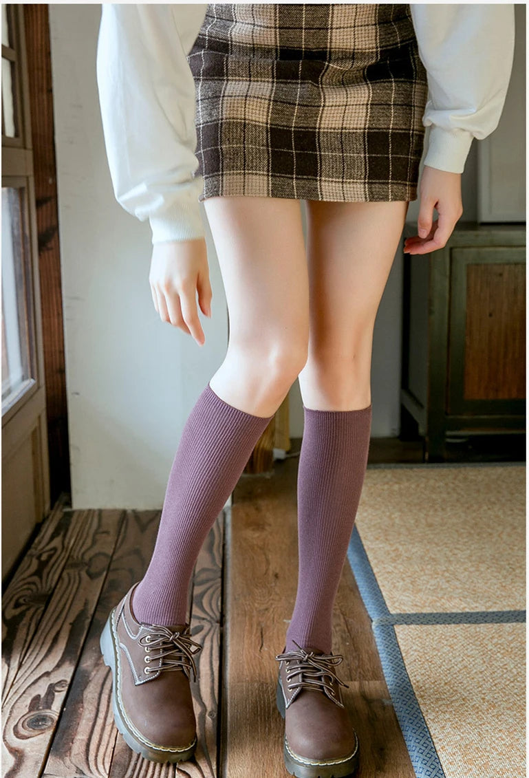 10 Colors Women's Cotton Socks Long Socks