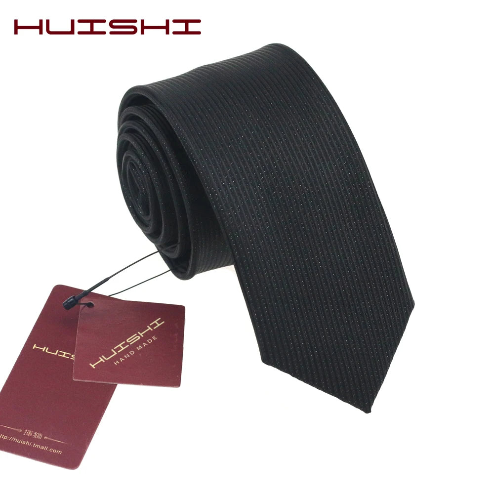 British Style Sale Mariage Waterproof Necktie Formal Black Solid Color Unisex Stripe Shape Men's For Gift Lapel Neck Tie Women