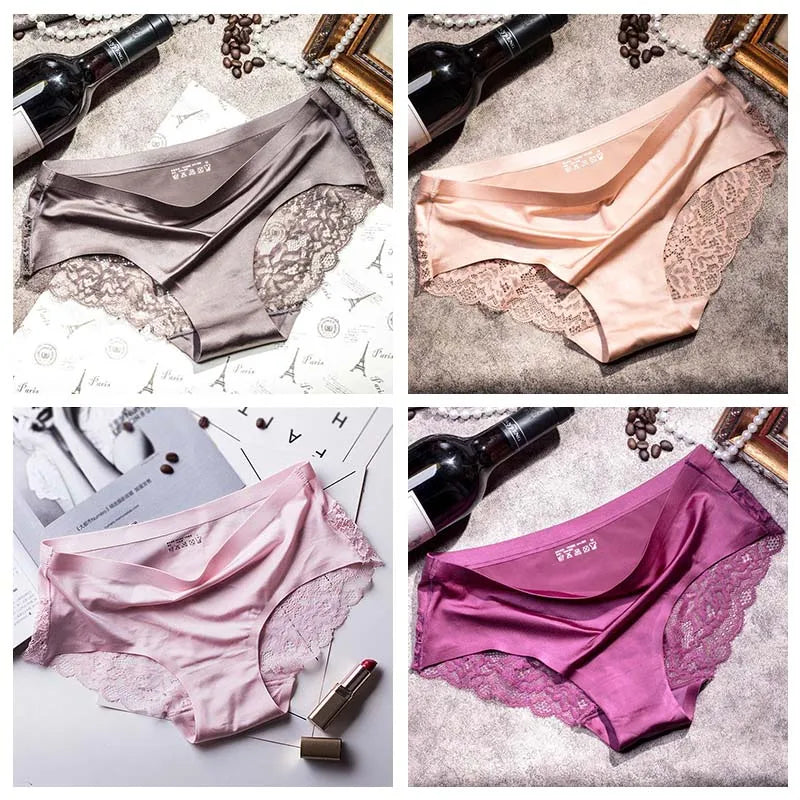 4pcs Lace Panties Women Seamless Underwear Plus Size