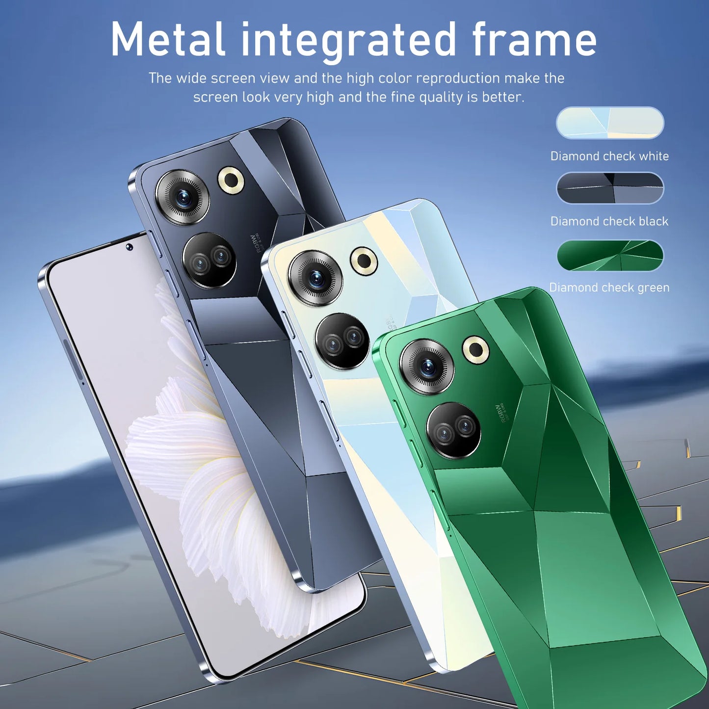Brand New C20pro Version Android 14.0 HD Screen Dual SIM Card LTE Cellular 3G OTG Fingerprint Fast Charging 5g Smartphone
