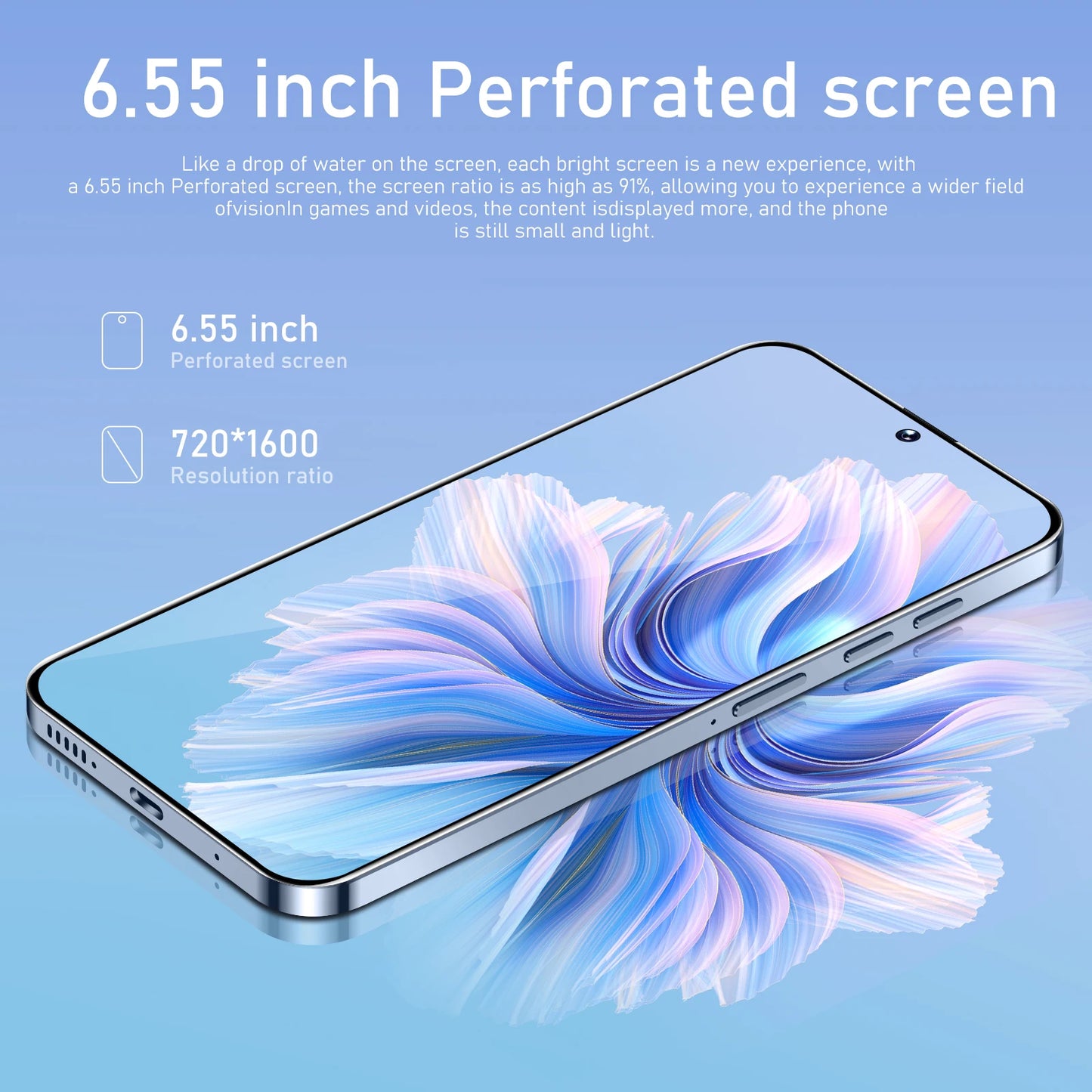Brand New C20pro Version Android 14.0 HD Screen Dual SIM Card LTE Cellular 3G OTG Fingerprint Fast Charging 5g Smartphone