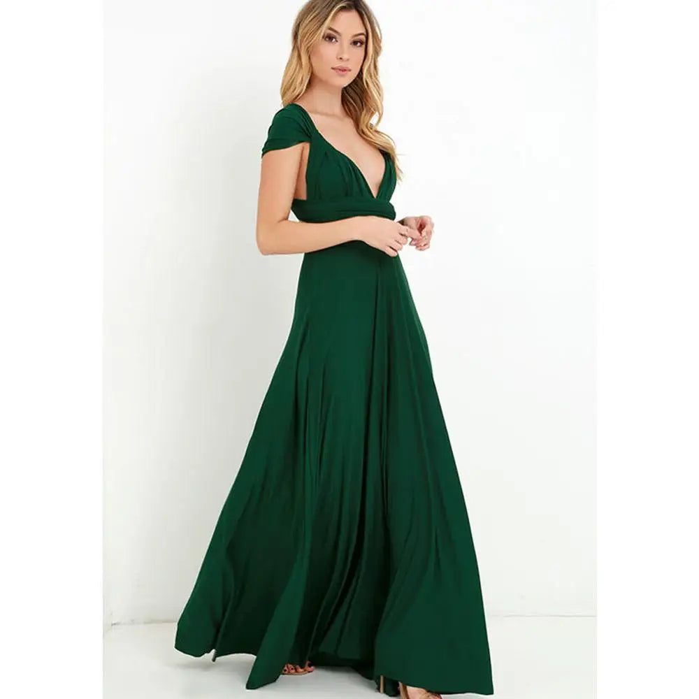 Women Sexy Multiway Wrap Convertible Boho Maxi Bandage Long Dress Party Bridesmaid Infinity Robe