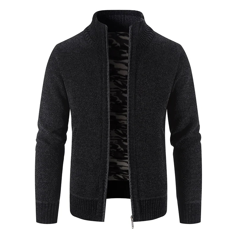 Men Sweater Cardigan Blazer Autumn/Winter Fleece Thick Warm Loose Zip Up