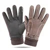 Men's Winter Motorcycle Gloves Pigskin Leather Thermal Riding Gloves Touchscreen Cold with Windproof Insulation