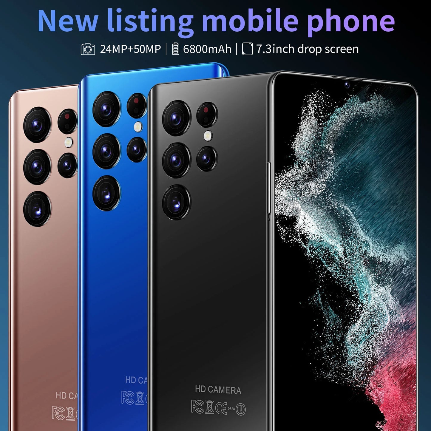 Hot Selling S22 ULTRA Original 16GB+1TB 24MP+50MP Face Unlock Full Display Android 12 Cell Phone Smart Mobile Phone