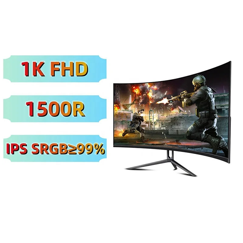 OEM 24 27 32 Inch Frameless Large Monito Desktop PC Curved Display Screen Gaming Monitor LCD