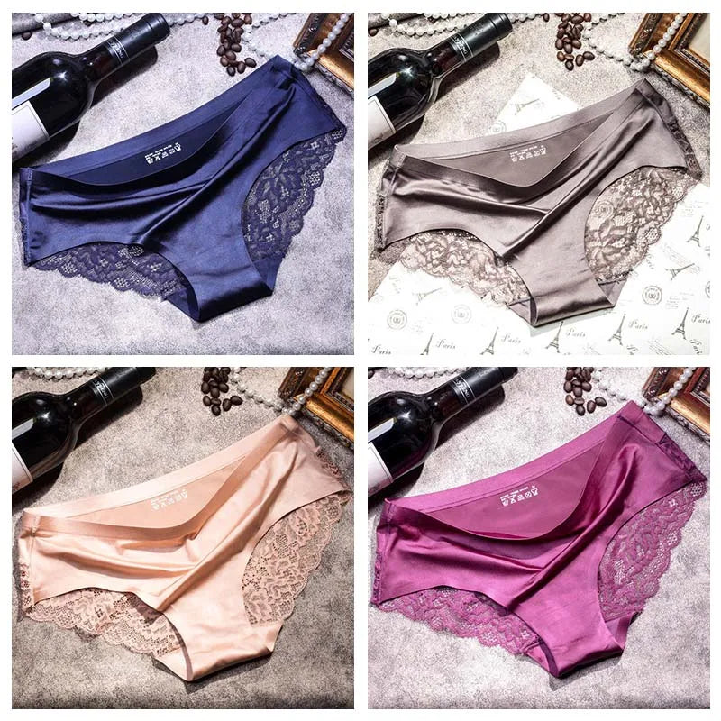 4pcs Lace Panties Women Seamless Underwear Plus Size