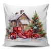 Super Soft Personalized Christmas Tree Cushion Cover Home Decorative Pillowcase with Sublimation Printing