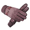 Men's Winter Motorcycle Gloves Pigskin Leather Thermal Riding Gloves Touchscreen Cold with Windproof Insulation