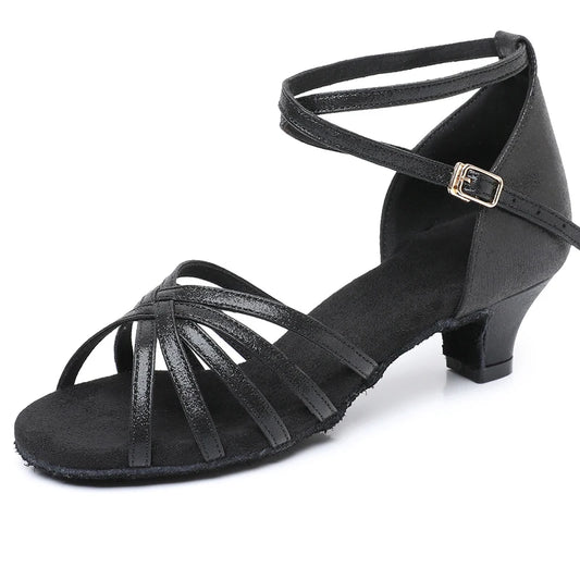 Girls' Ballroom/Latin Dance Shoes with Microfiber Upper Cowhide Outsole Suedette Lining 4.5cm Heel-Stage Performance Shoes