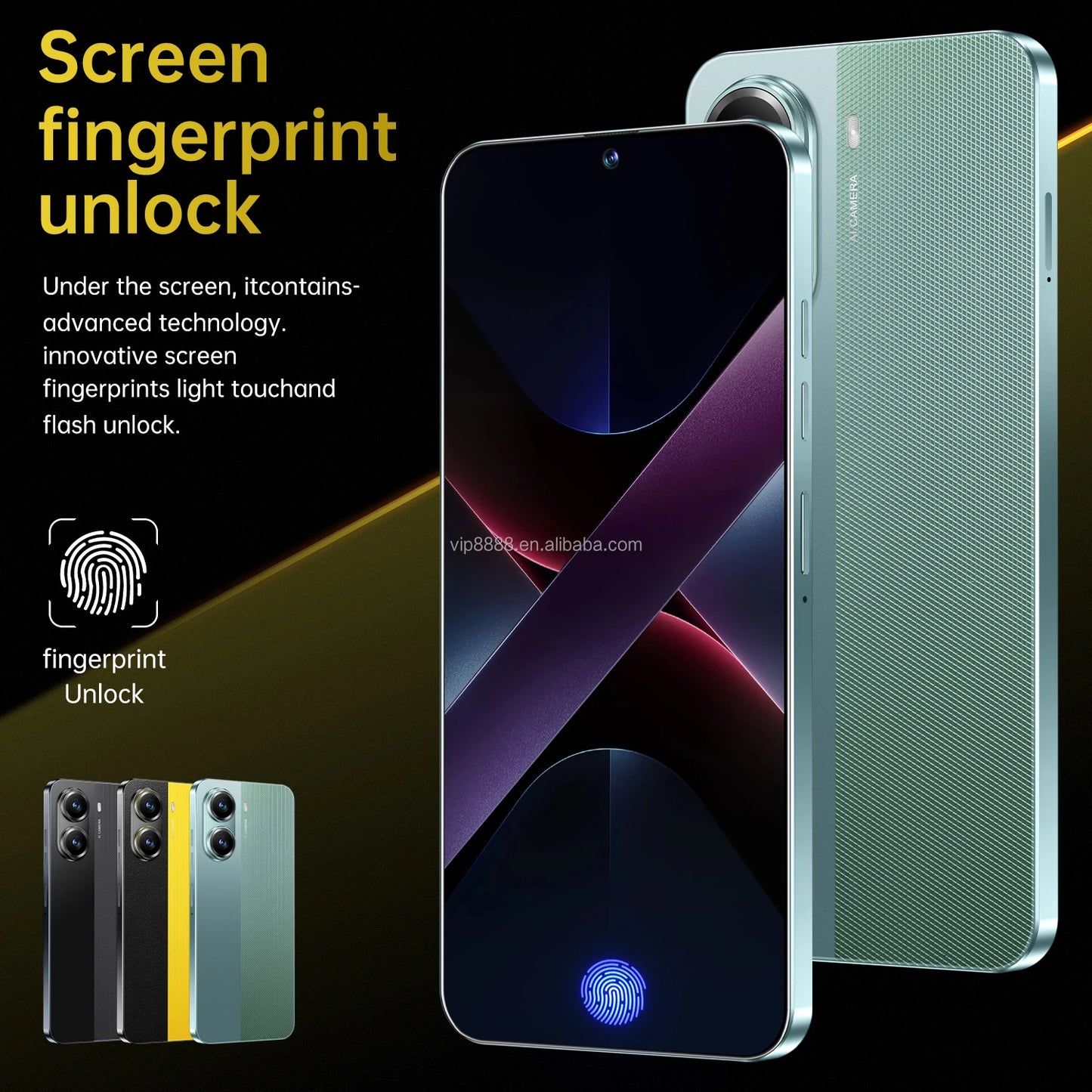 High Quality X7 Pro 16+1TB Smartphone 7.3 Inch Big Screen Android 14 Cellphones Mobile