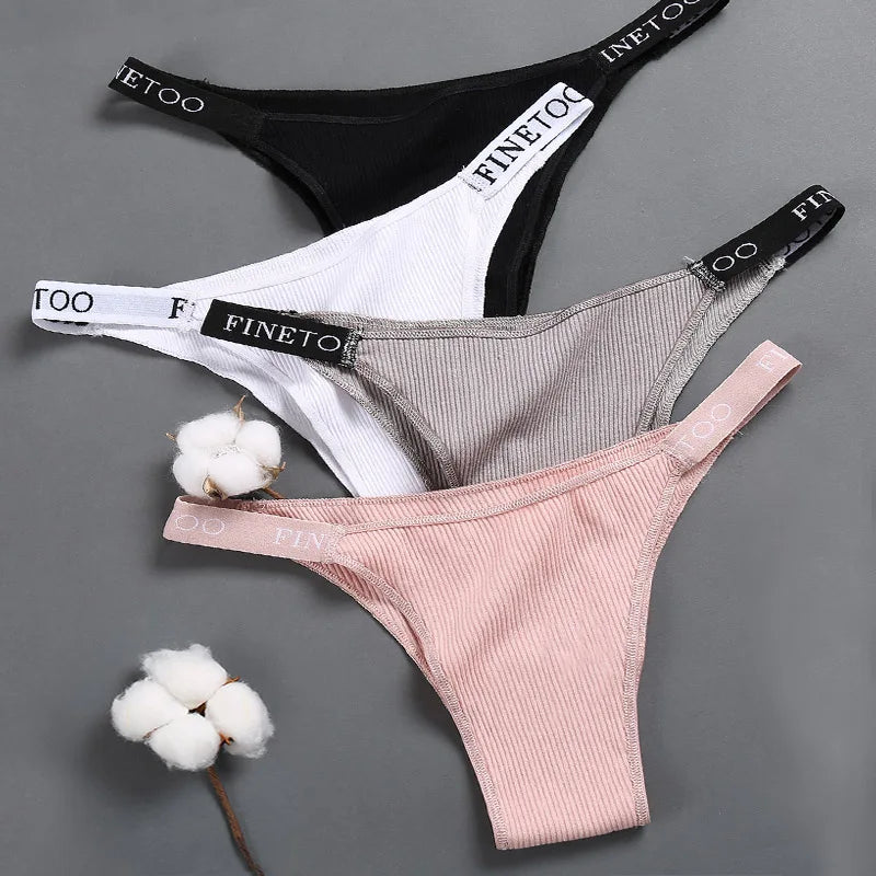 5PCS/Set Cotton Panties Briefs Women Underpants Sexy Thong