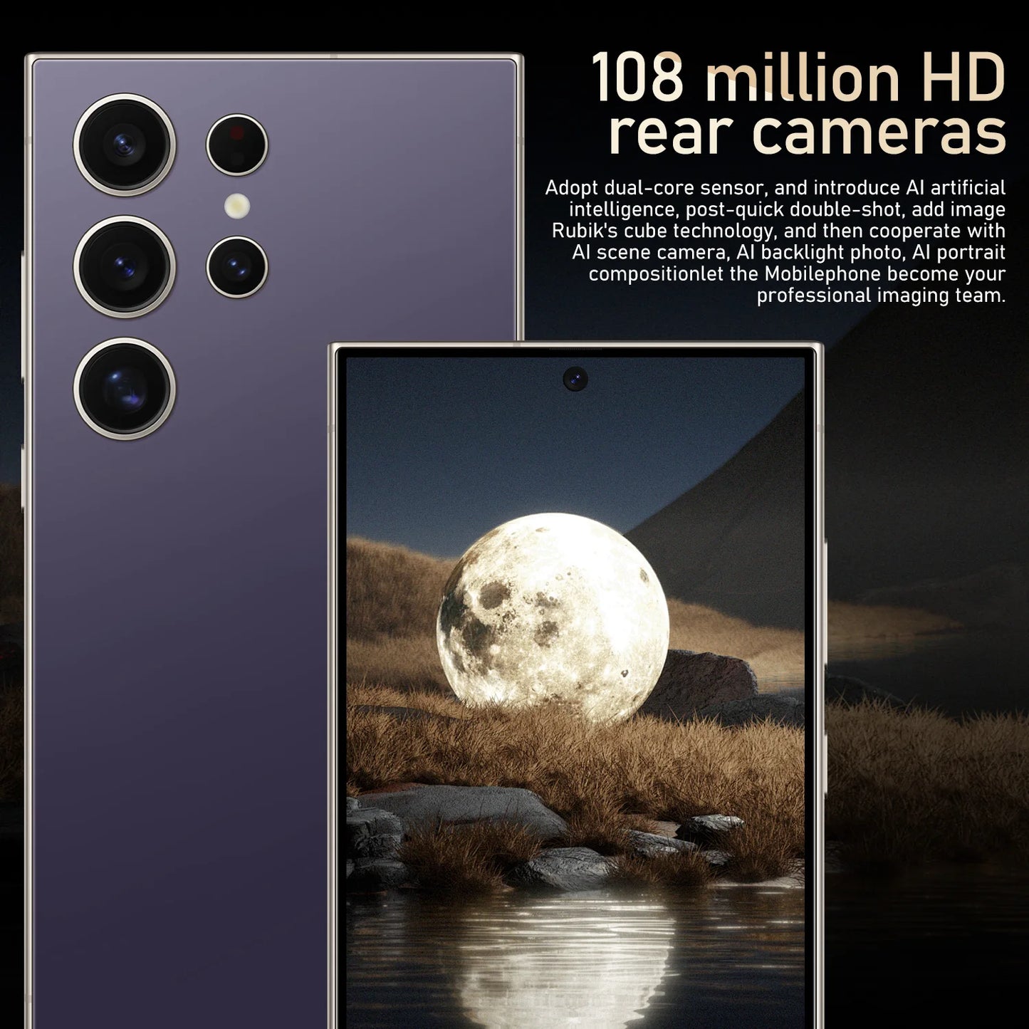 2025 S24 Ultra 7.3 5G Smartphone 16GB+1TB Android HD LCD 65W S Pen Mobile Gaming Phone with WIFI French & Spanish LTE Cellular