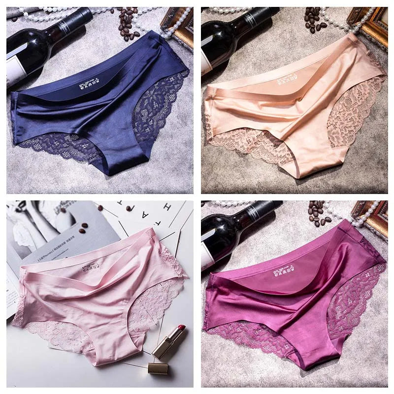 4pcs Lace Panties Women Seamless Underwear Plus Size