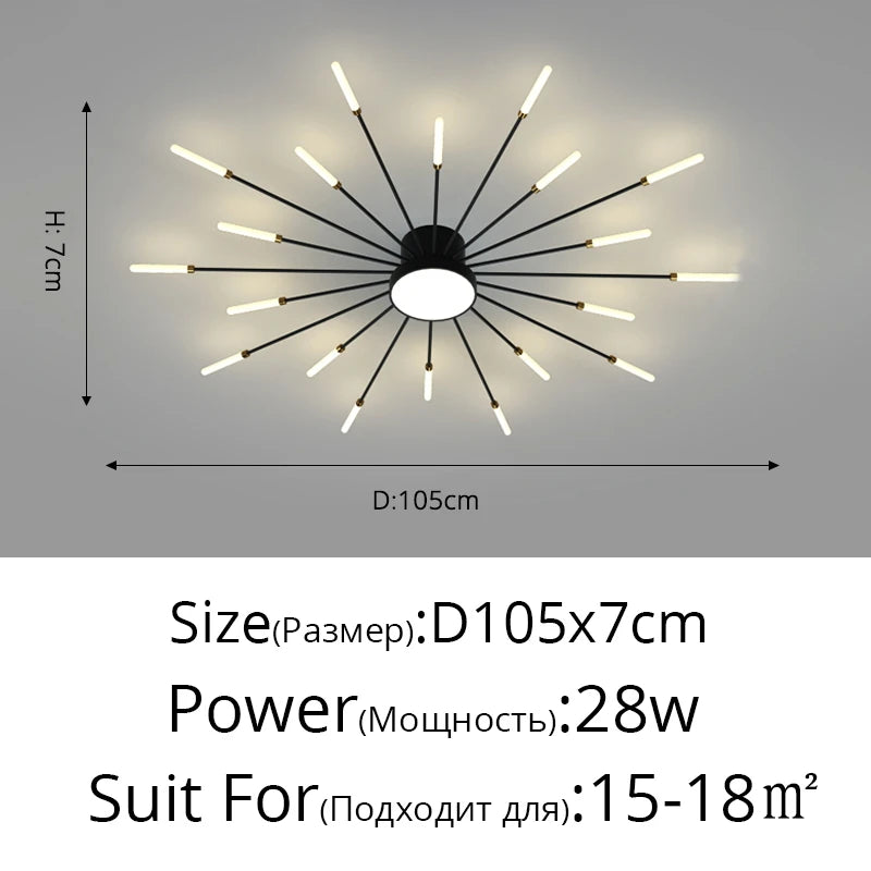Modern Acrylic Ceiling LED Indoor Lighting For Bedroom Living Room or Kids Room Frame 175-260V