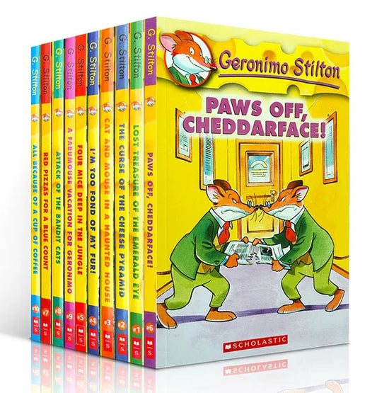 10 Books Geronimo Stilton 1-10 Mouse Reporter English Color Picture Adventure Novel Manga Comic Story