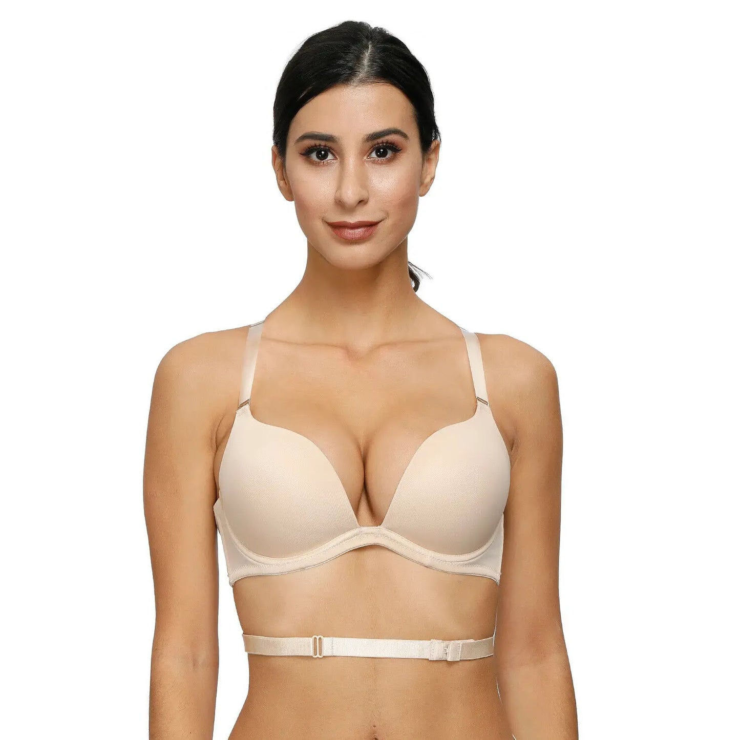 Women Bra Push Up Bras Deep Plunge V Neck Lingerie Clear Straps Multiway