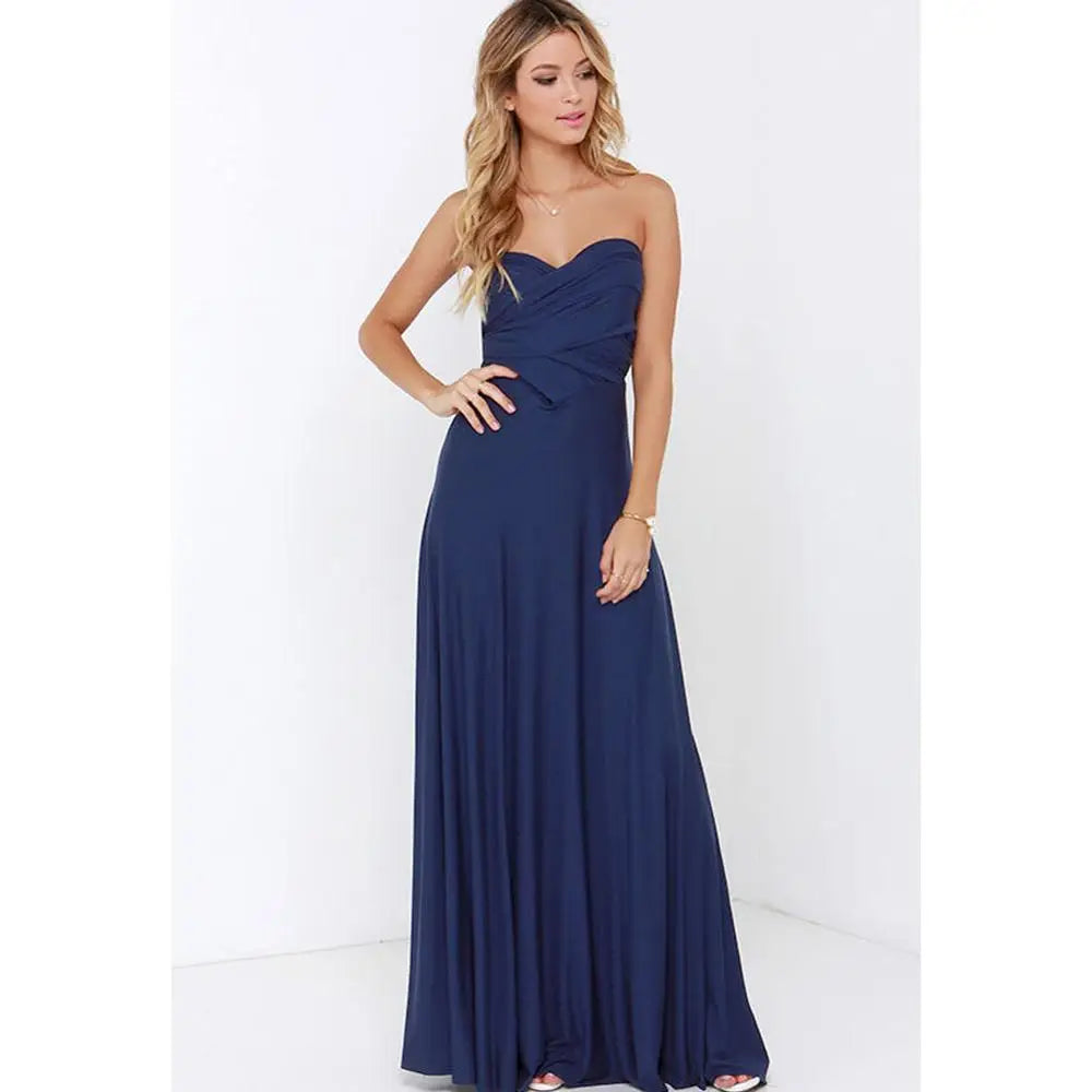 Women Sexy Multiway Wrap Convertible Boho Maxi Bandage Long Dress Party Bridesmaid Infinity Robe