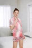 Family Kids Silk Pajamas New Fashion Stain High Quality Pink Leopard Pajamas With Headband