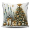Super Soft Personalized Christmas Tree Cushion Cover Home Decorative Pillowcase with Sublimation Printing