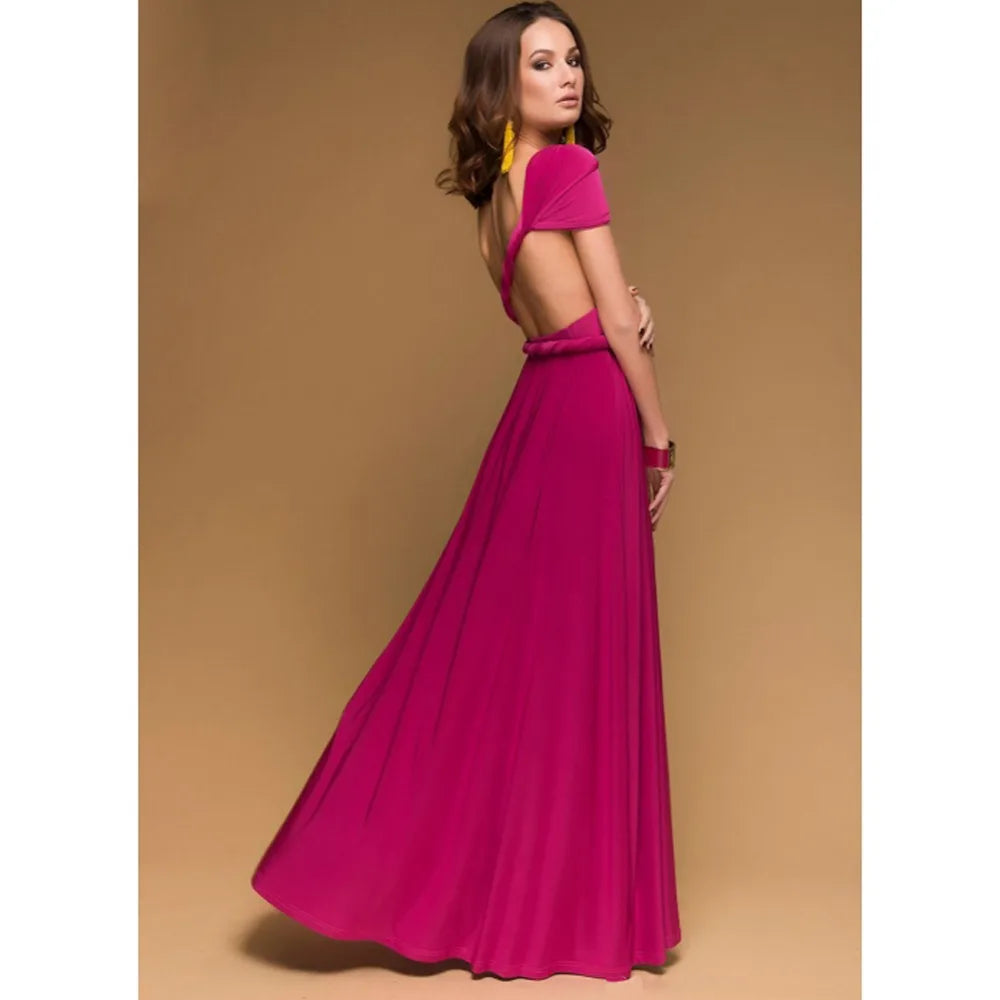 Women Sexy Multiway Wrap Convertible Boho Maxi Bandage Long Dress Party Bridesmaid Infinity Robe