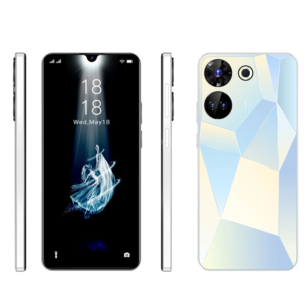Brand New C20pro Version Android 14.0 HD Screen Dual SIM Card LTE Cellular 3G OTG Fingerprint Fast Charging 5g Smartphone
