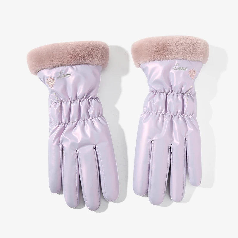 Daily Life Full Finger Cold Weather Gloves Ladies Cycling Driving Gloves