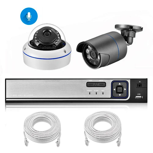 AZISHN 4K 8MP Video Surveillance Set 8CH POE NVR kit AI Human Detection IP Camera Indoor Outdoor Audio Recorder Security System