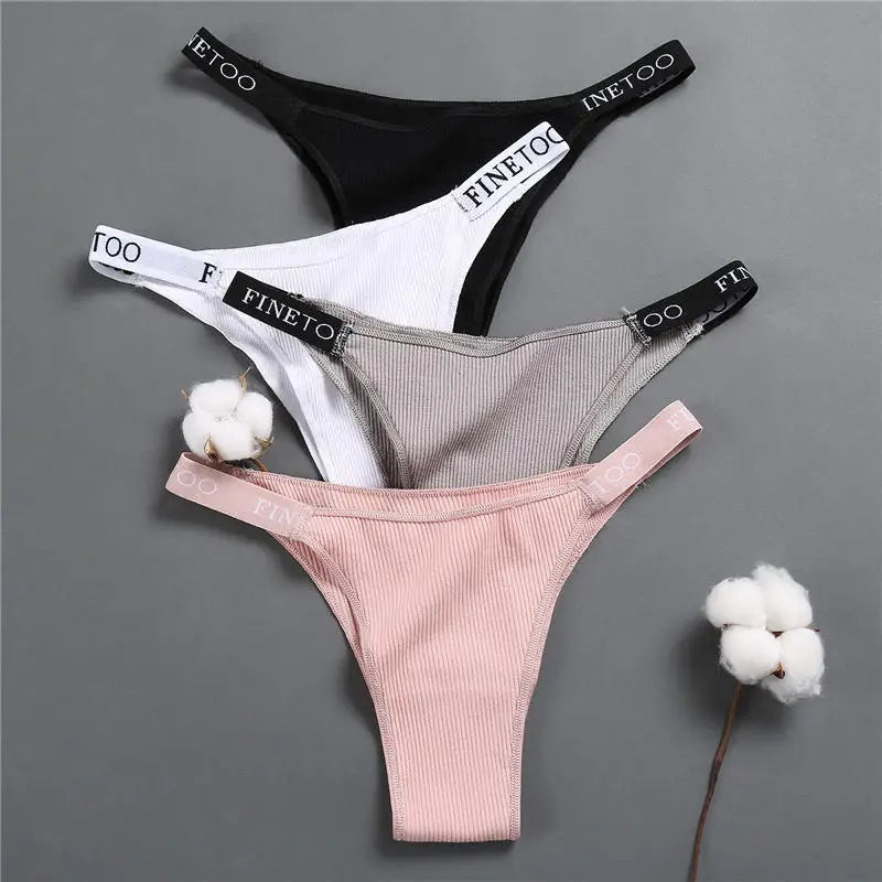 5PCS/Set Cotton Panties Briefs Women Underpants Sexy Thong