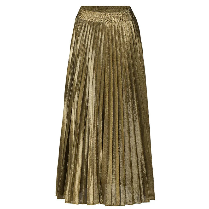 Women's Half Skirt Eco-Friendly Polyester Cotton A-Line Pleated Maxi Casual Skirt