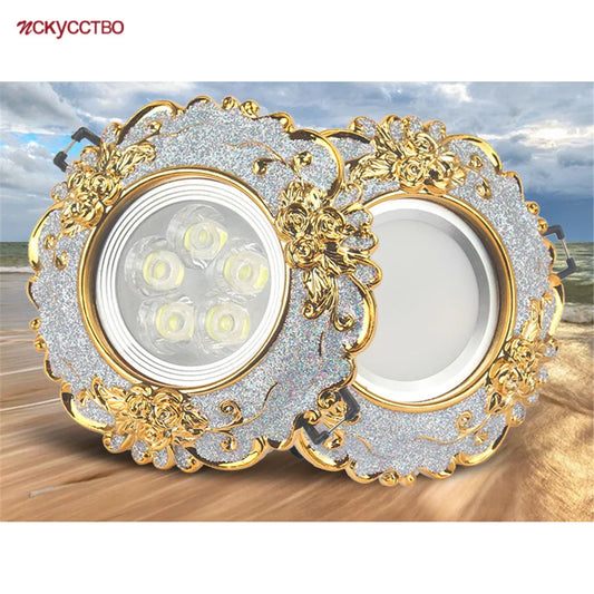 European Luxury Resin Gold Garland Ceiling Lamp 7.5 Cm Hole