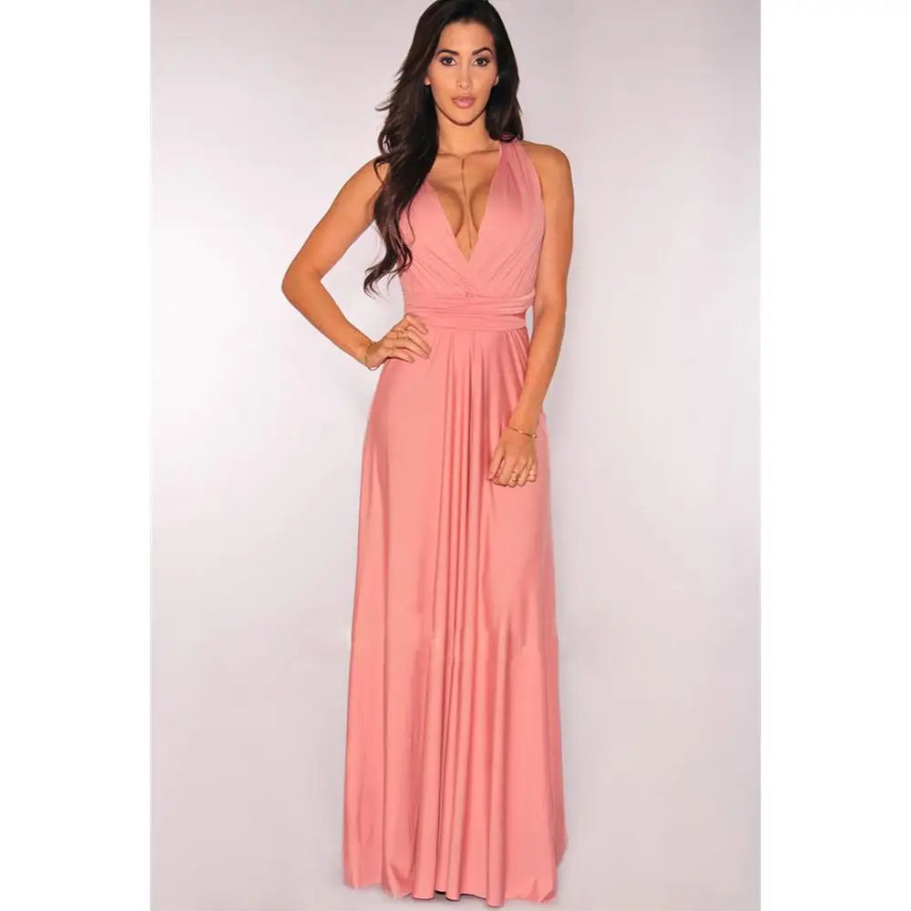 Women Sexy Multiway Wrap Convertible Boho Maxi Bandage Long Dress Party Bridesmaid Infinity Robe