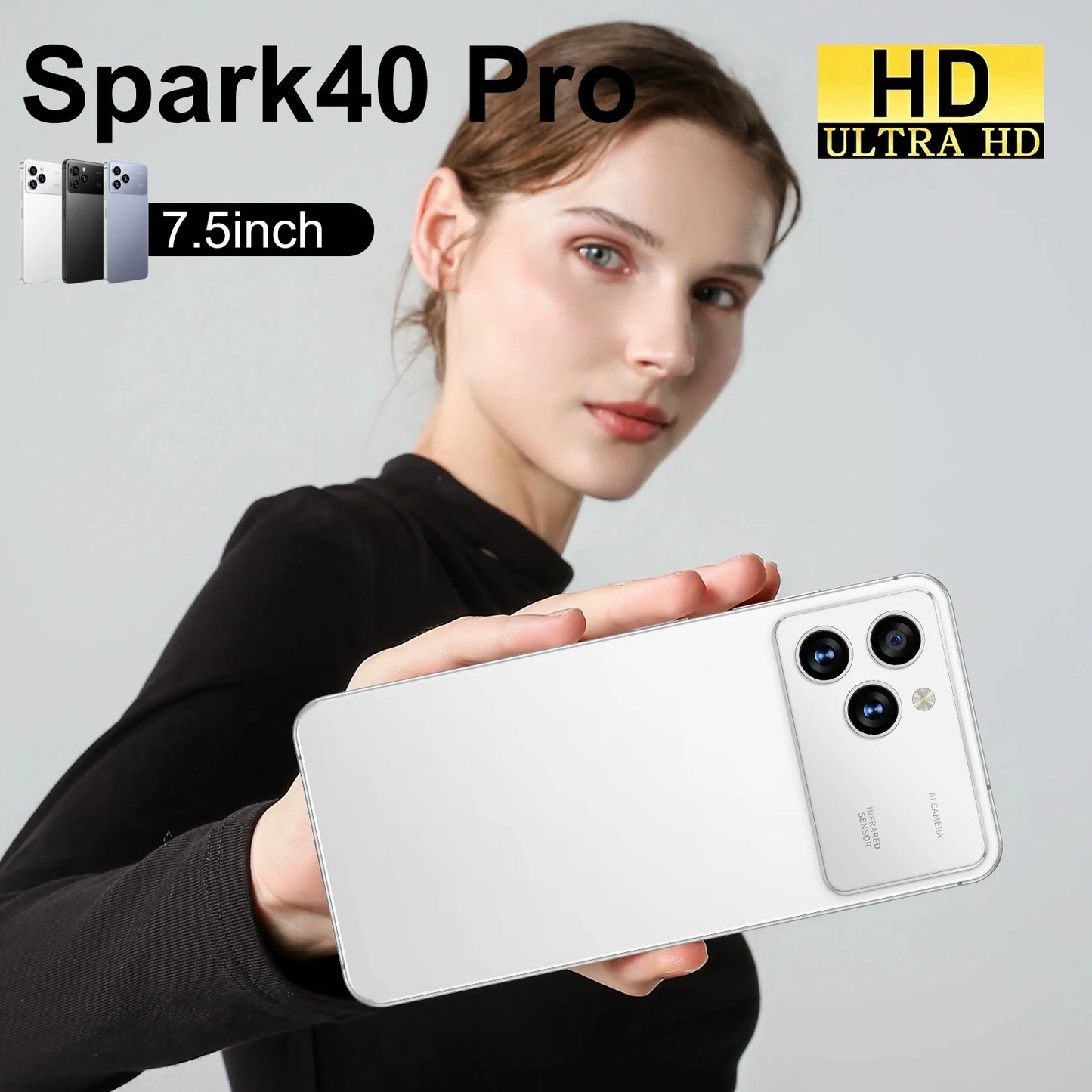 Spark40 Pro 7.3 Inch Android 14 5G LTE Deca Core 108MP HD LCD Dual SIM 16GB+1TB Spanish Smartphone