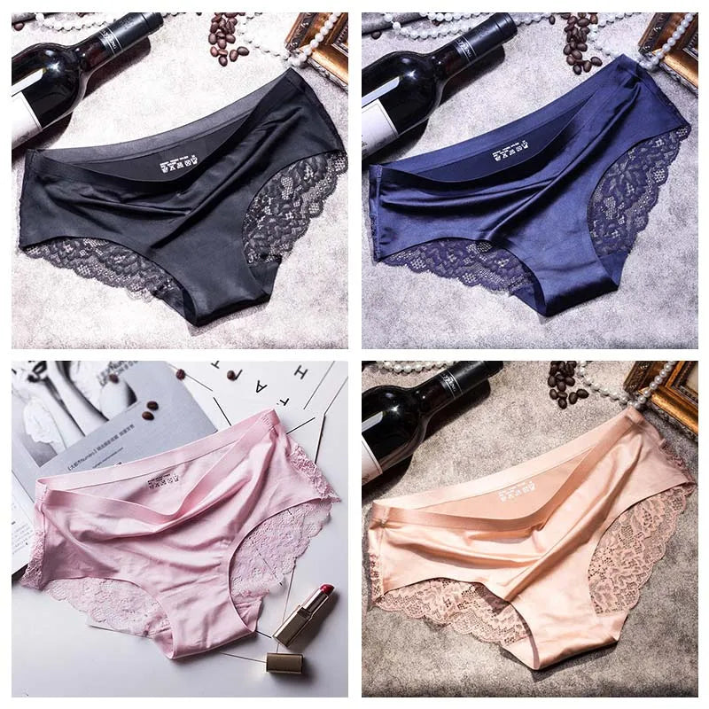 4pcs Lace Panties Women Seamless Underwear Plus Size