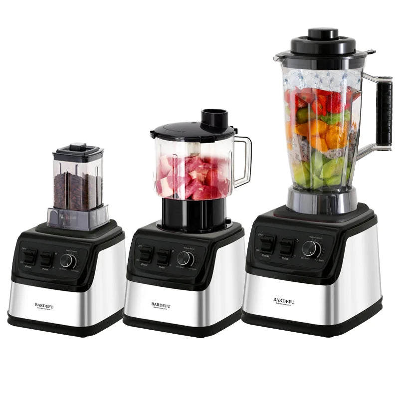 Silver Crest 9500W 3L Stainless Steel Commercial Mixer Blender Heavy Duty 3-in-1 Professional Kitchen Tool with 6 Blades
