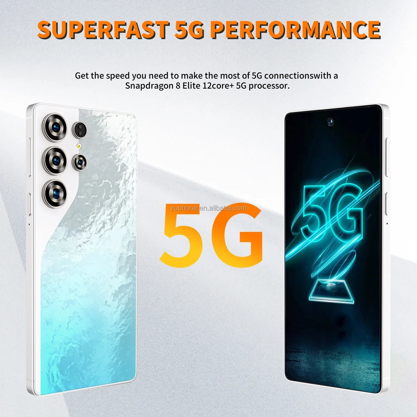 Android Fingerprint Unlock 4G 5g Network 6.6Inch Mobile Phone 5G Smartphone