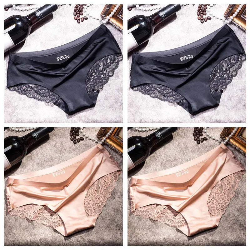 4pcs Lace Panties Women Seamless Underwear Plus Size