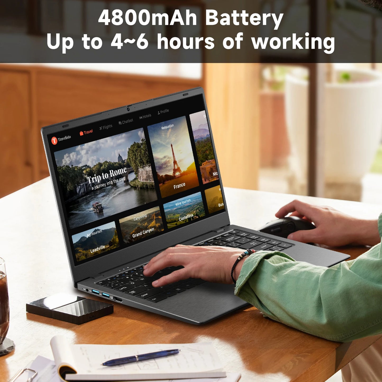 Intel Celeron N150 Processor 12GB LPDDR5 256GB USB3.0 Laptop Computer PC Ordinateur Portable