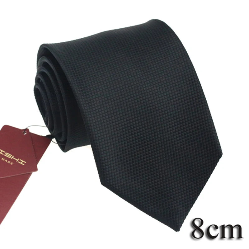 British Style Sale Mariage Waterproof Necktie Formal Black Solid Color Unisex Stripe Shape Men's For Gift Lapel Neck Tie Women