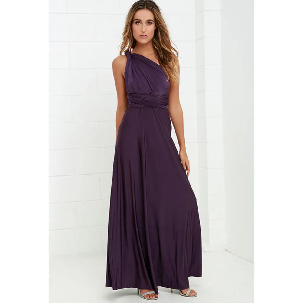 Women Sexy Multiway Wrap Convertible Boho Maxi Bandage Long Dress Party Bridesmaid Infinity Robe