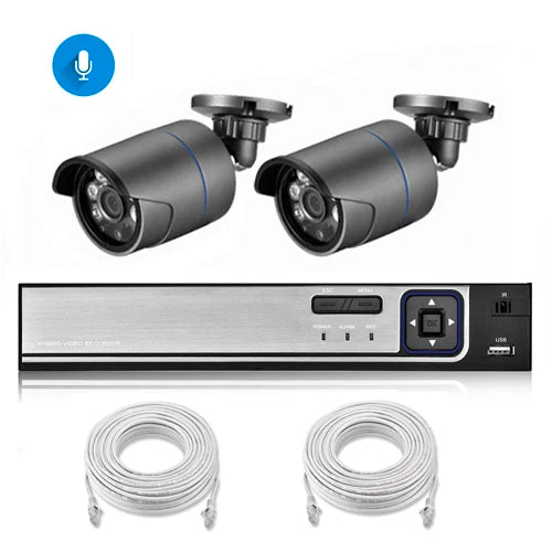 AZISHN 4K 8MP Video Surveillance Set 8CH POE NVR kit AI Human Detection IP Camera Indoor Outdoor Audio Recorder Security System