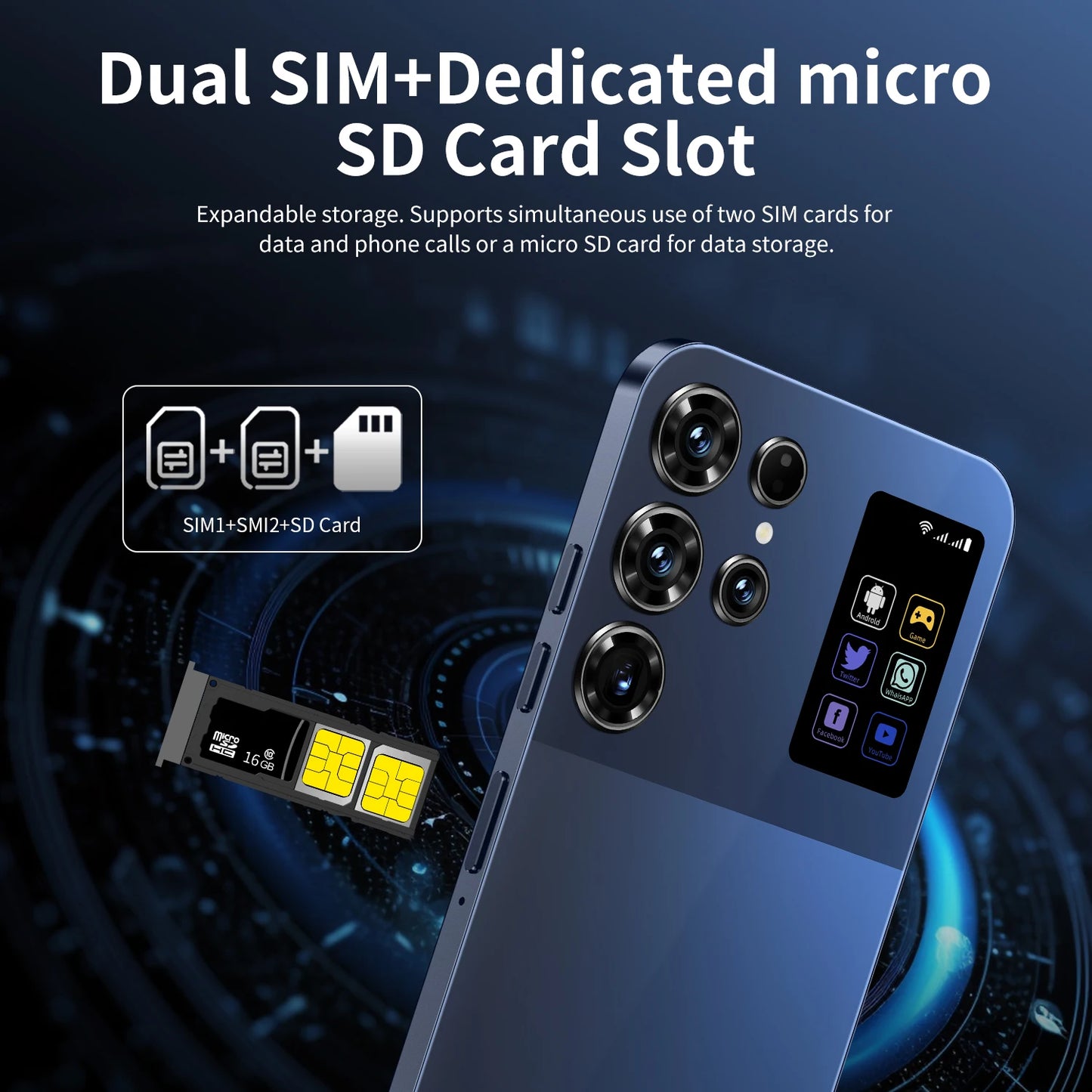 S26 Ultra Android 15 5G Smartphone High Quality 7.3 Inch HD Face ID Deca core Gaming Mobile Phone 16GB+1TB Factory Direct