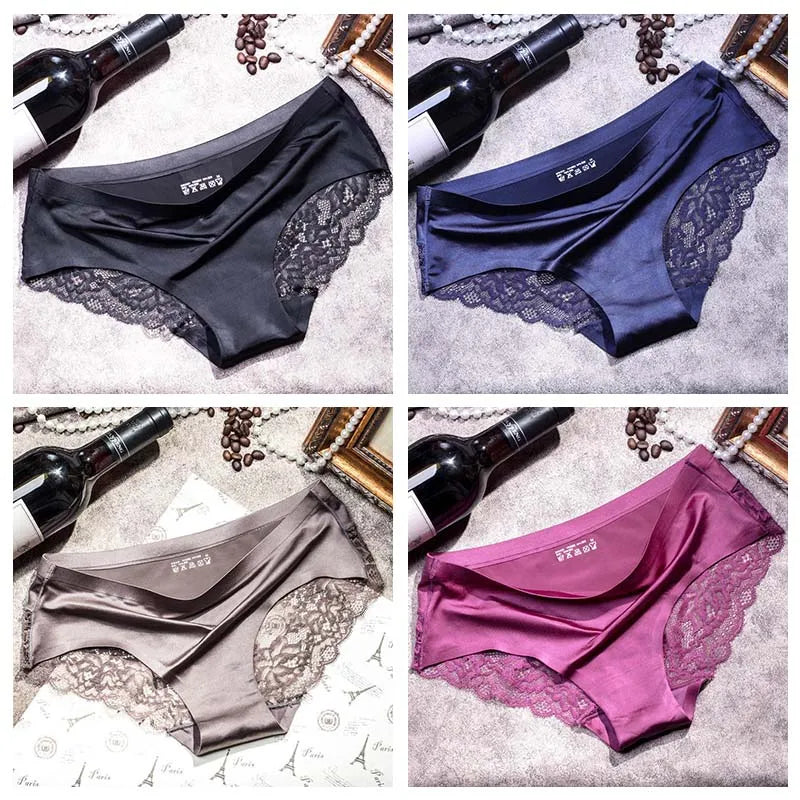 4pcs Lace Panties Women Seamless Underwear Plus Size