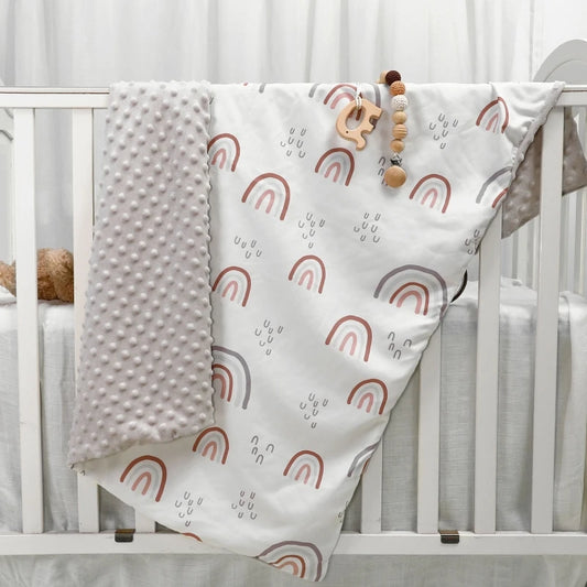 Newborn Baby Blanket Warm Swaddling Wrap Winter Autumn Toddler Dotted Quilt