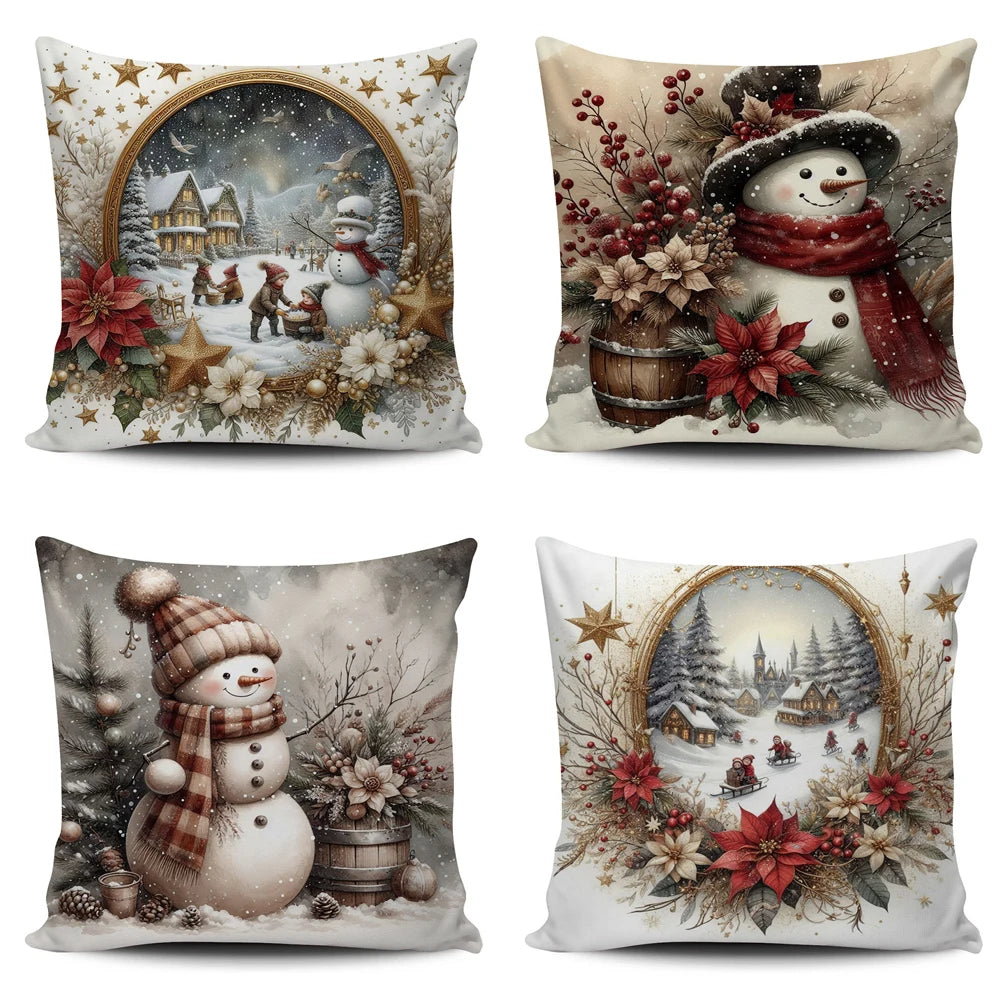 Super Soft Personalized Christmas Tree Cushion Cover Home Decorative Pillowcase with Sublimation Printing